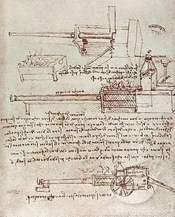 Motor a vapor - invenção de Leonardo Da Vinci