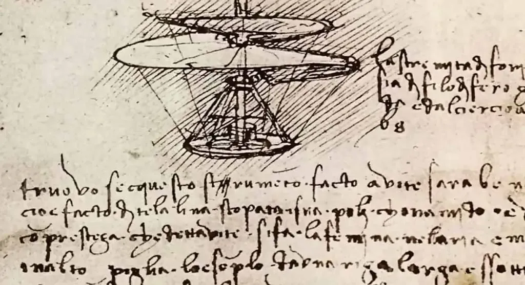 Parafuso Aéreo - invenção de Leonardo Da Vinci
