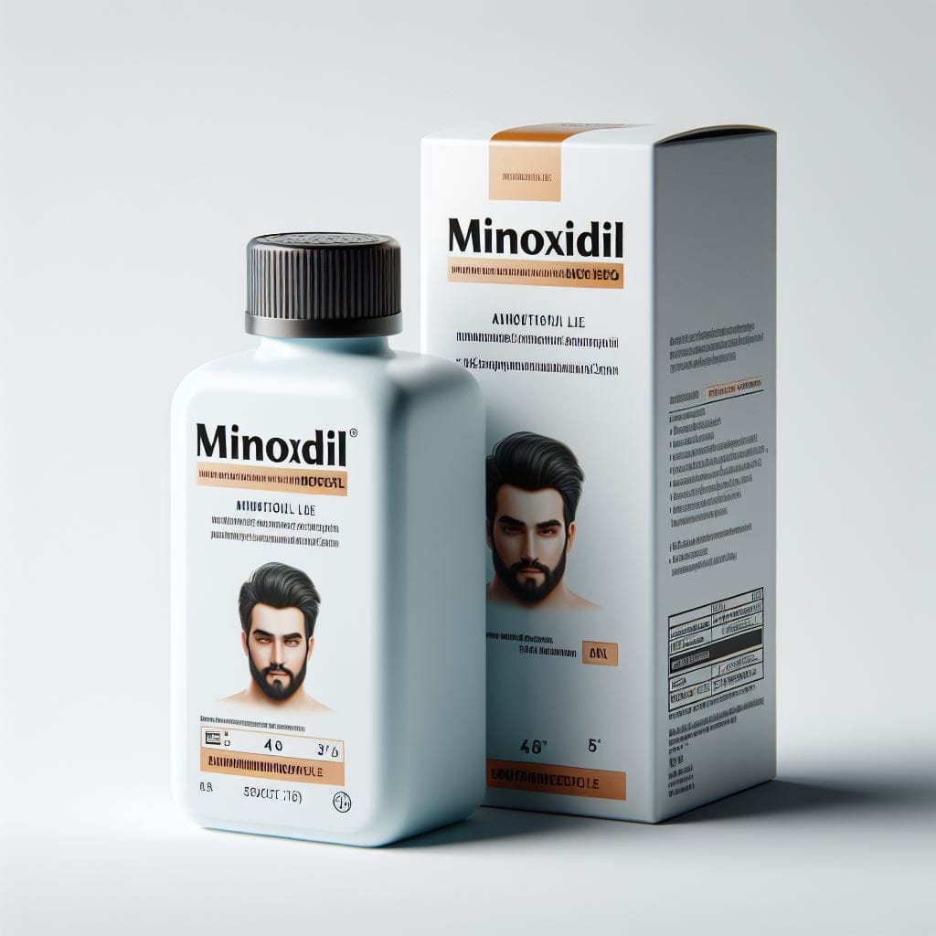 Embalagem ilustrativa do Minoxidil